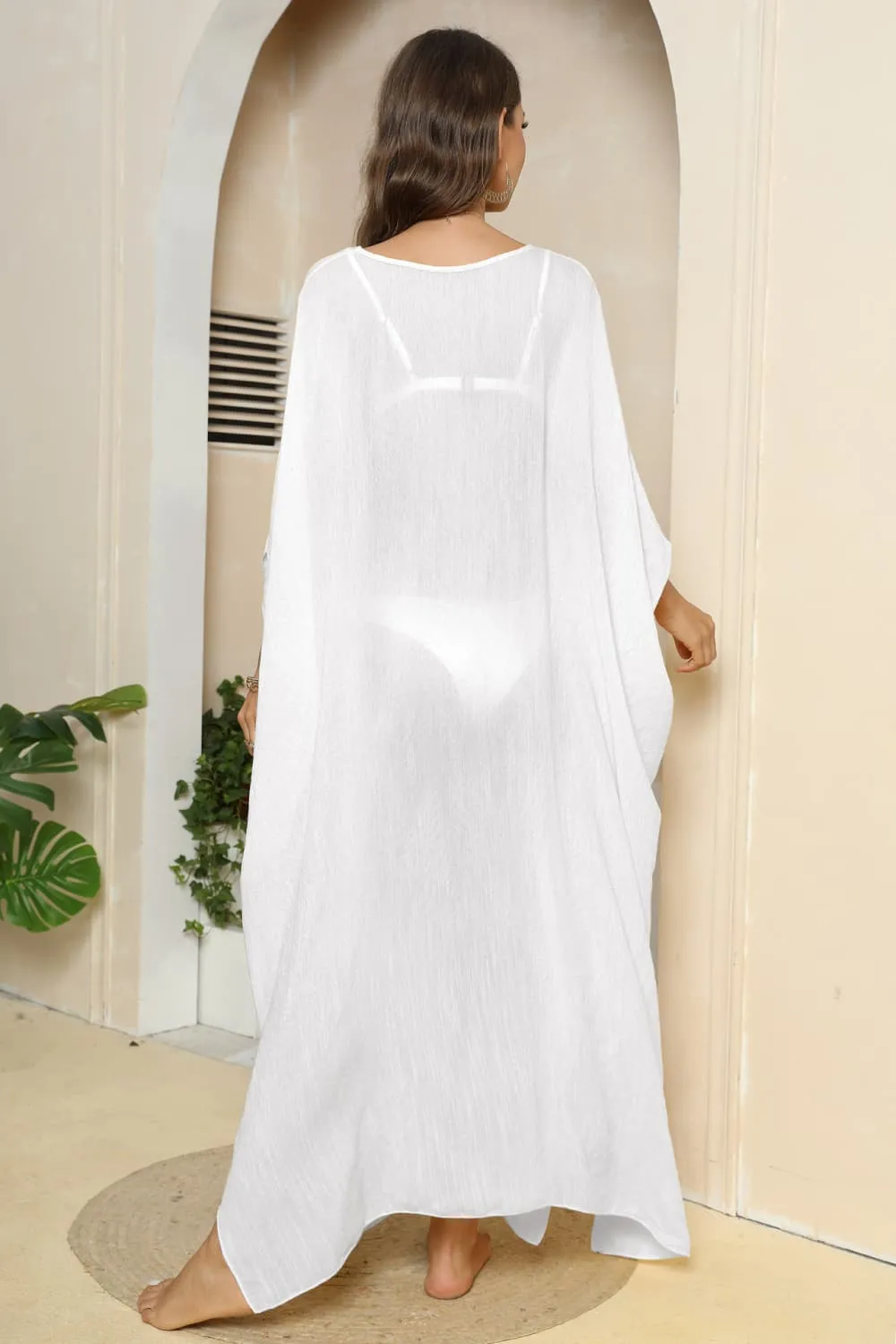 V-Neck Three-Quarter Sleeve Cover-Up, image 27
