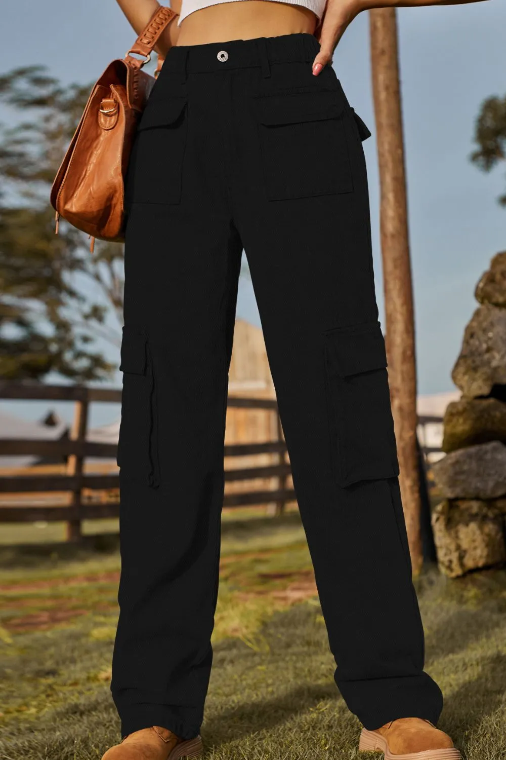 Loose Fit Long Jeans with Pockets, image 19