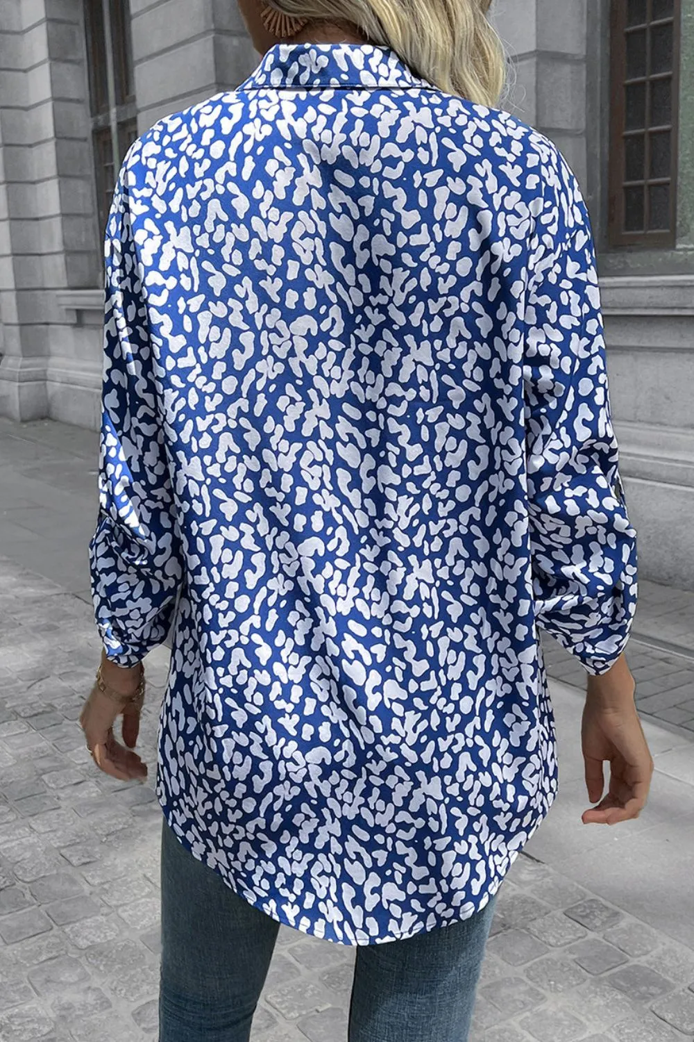 Leopard Roll-Tap Sleeve Shirt, image 18