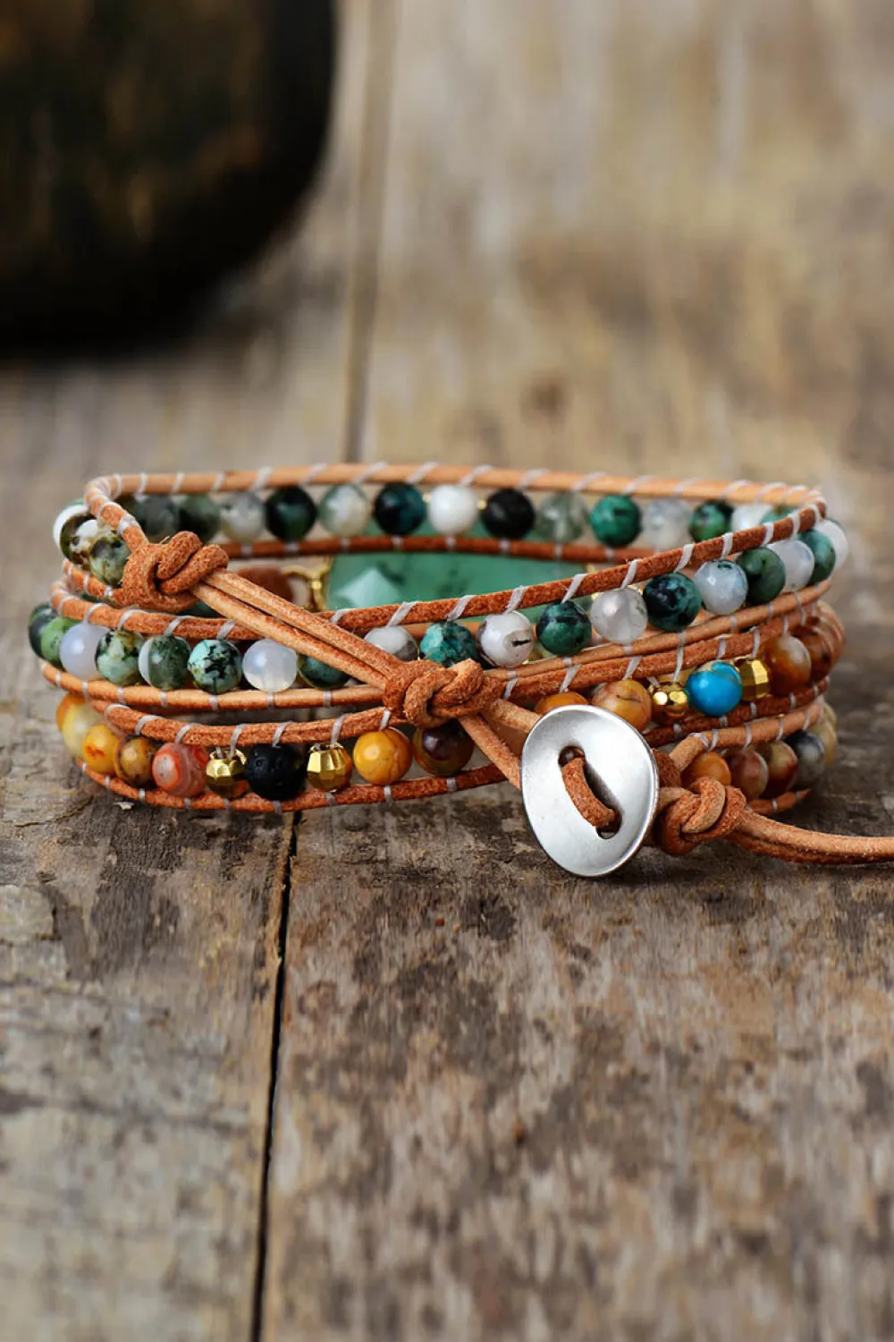 Natural Stone & Agate Layered Bracelet, image 2