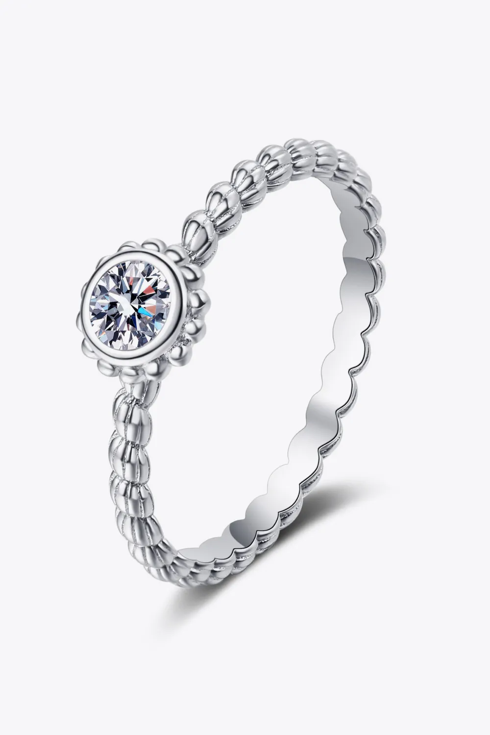 Moissanite Rhodium-Plated Ring, image 4