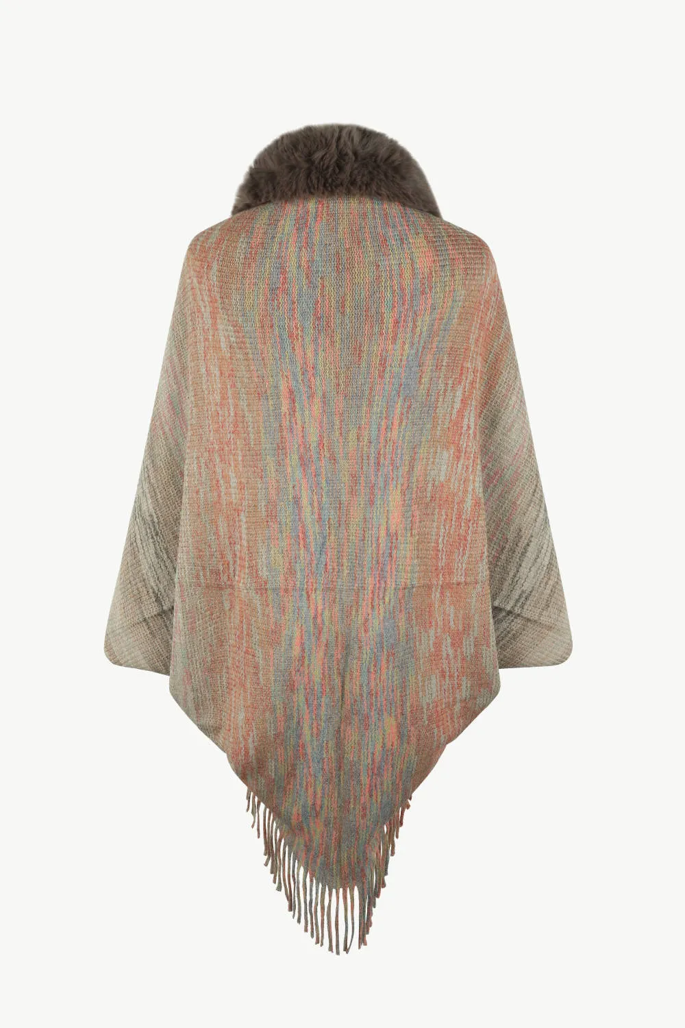 Open Front Fringe Hem Poncho, image 14