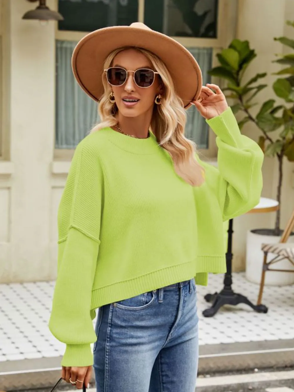 Round Neck Dropped Shoulder Sweater, image 15