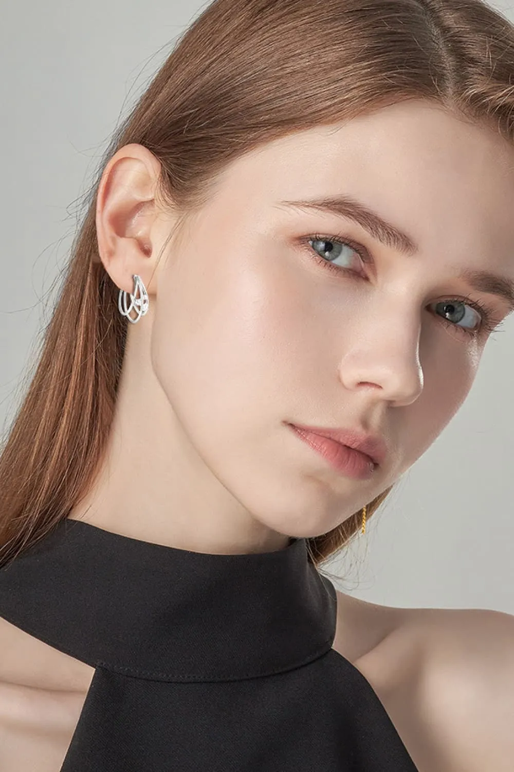 Moissanite 925 Sterling Silver Layered Earrings, image 9