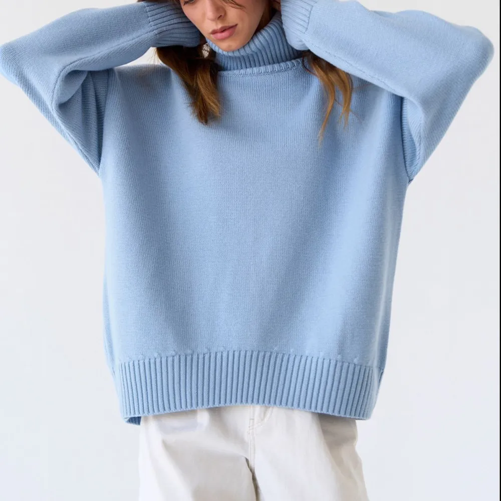Turtle Neck Dropped Shoulder Sweater, image 6