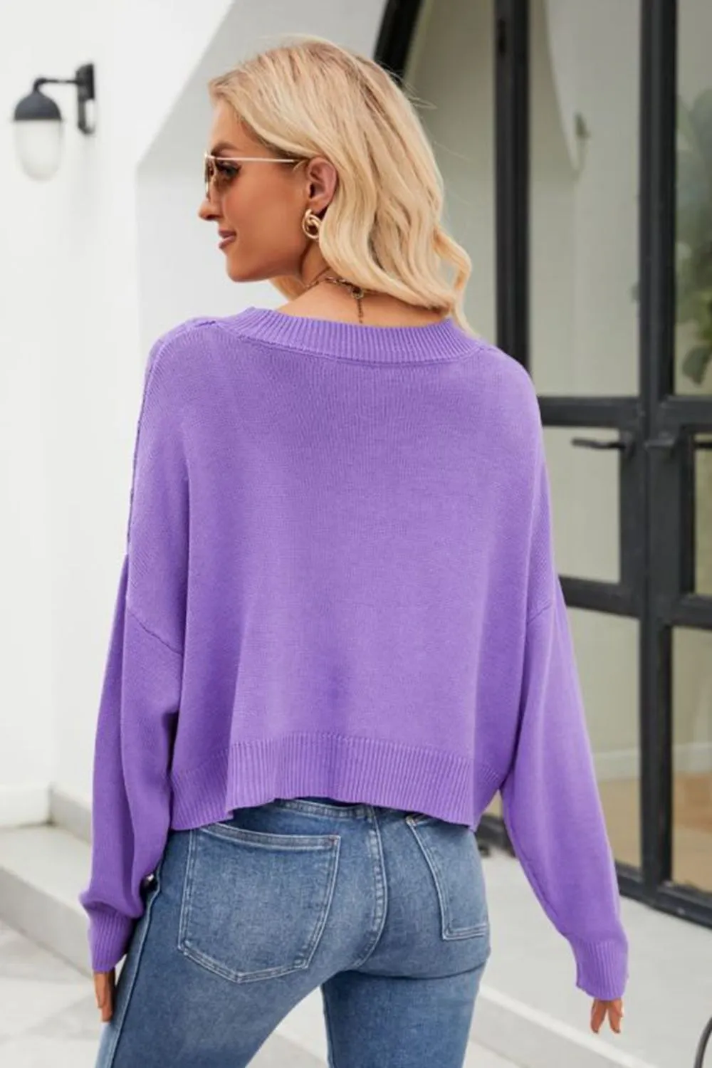 V-Neck Button Down Cardigan, image 2