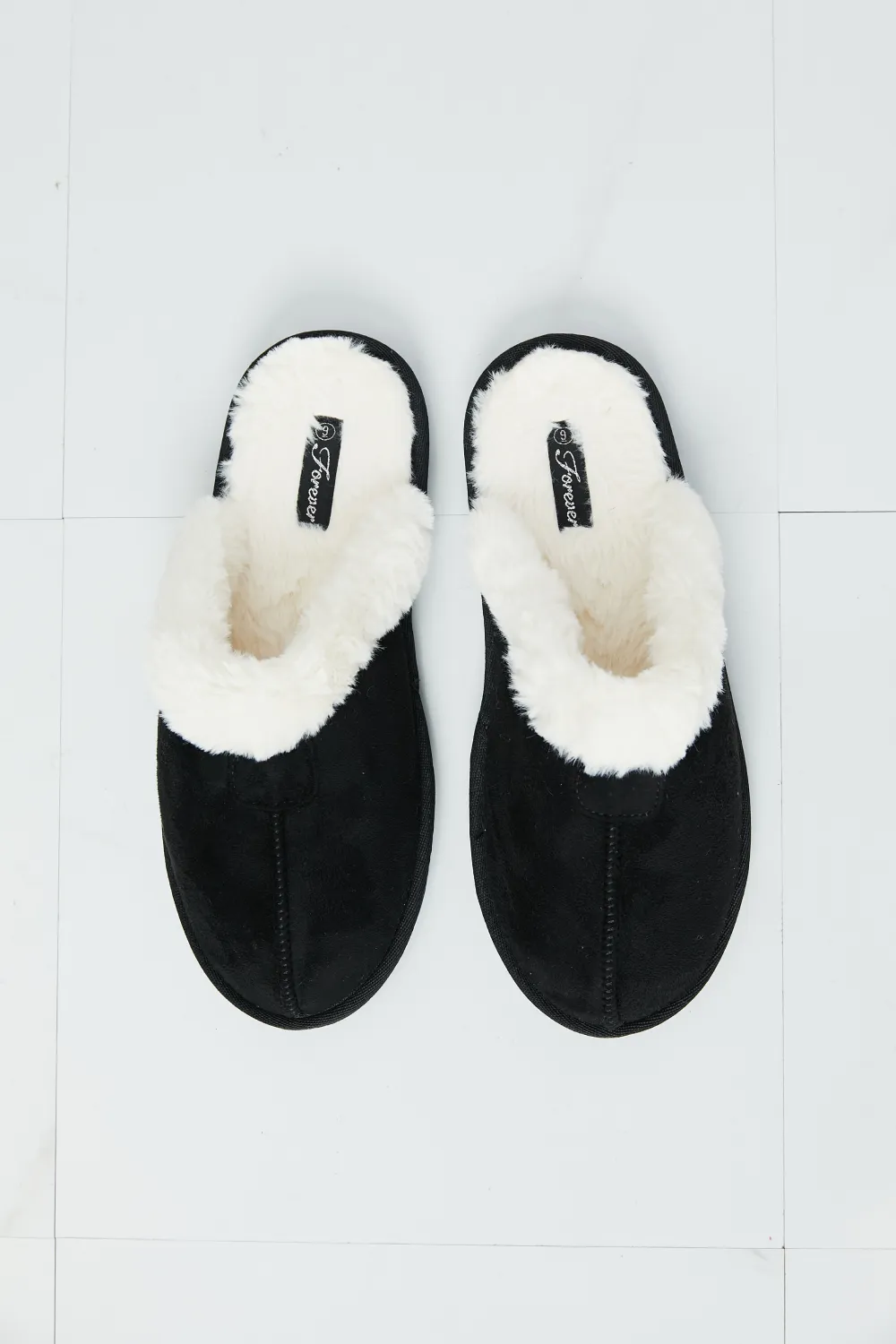 Two-Tone Seam Detail Slippers in Black, image 6