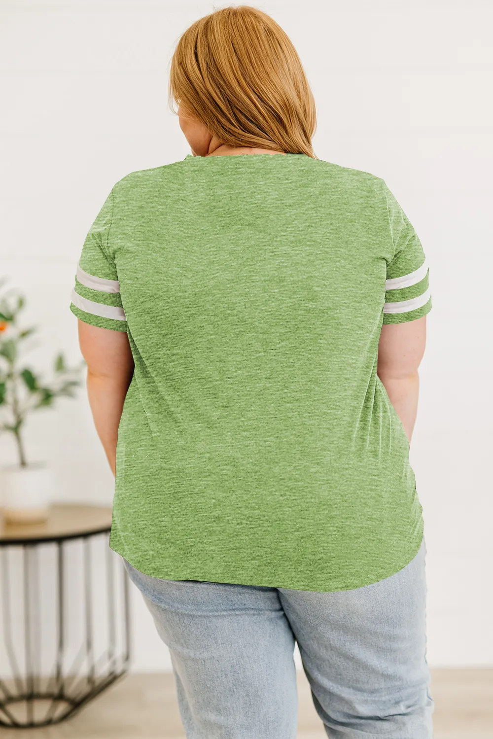 Plus Size Striped V-Neck Tee Shirt, image 33