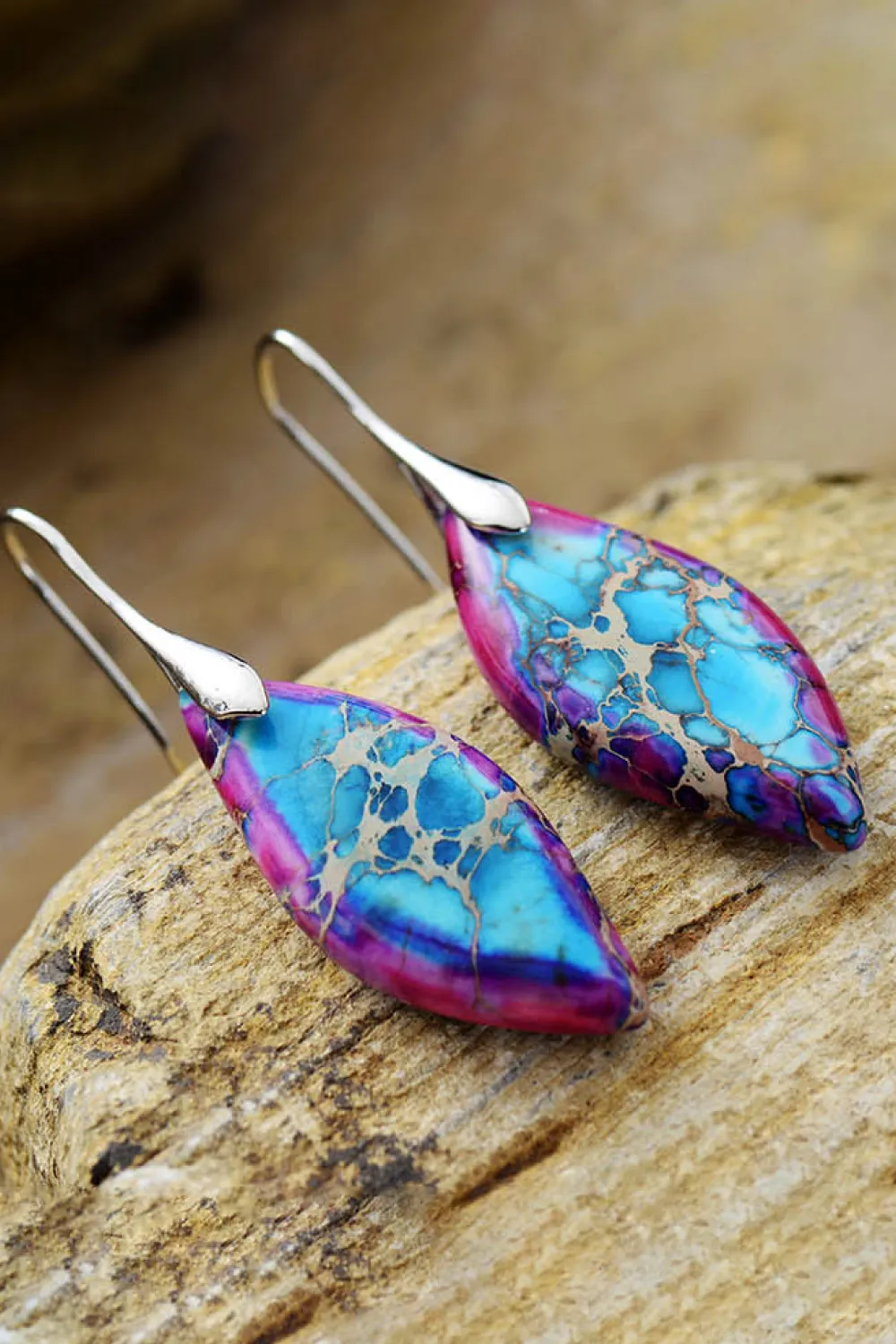 Handmade Natural Stone Dangle Earrings, image 6
