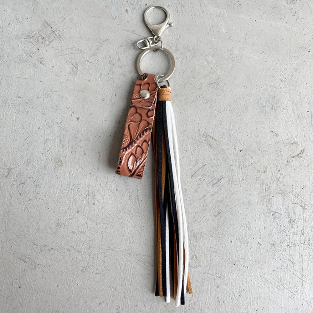 Genuine Leather Tassel Keychain, image 3