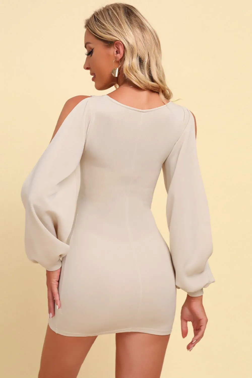 Square Neck Split Sleeve Mini Dress, image 11