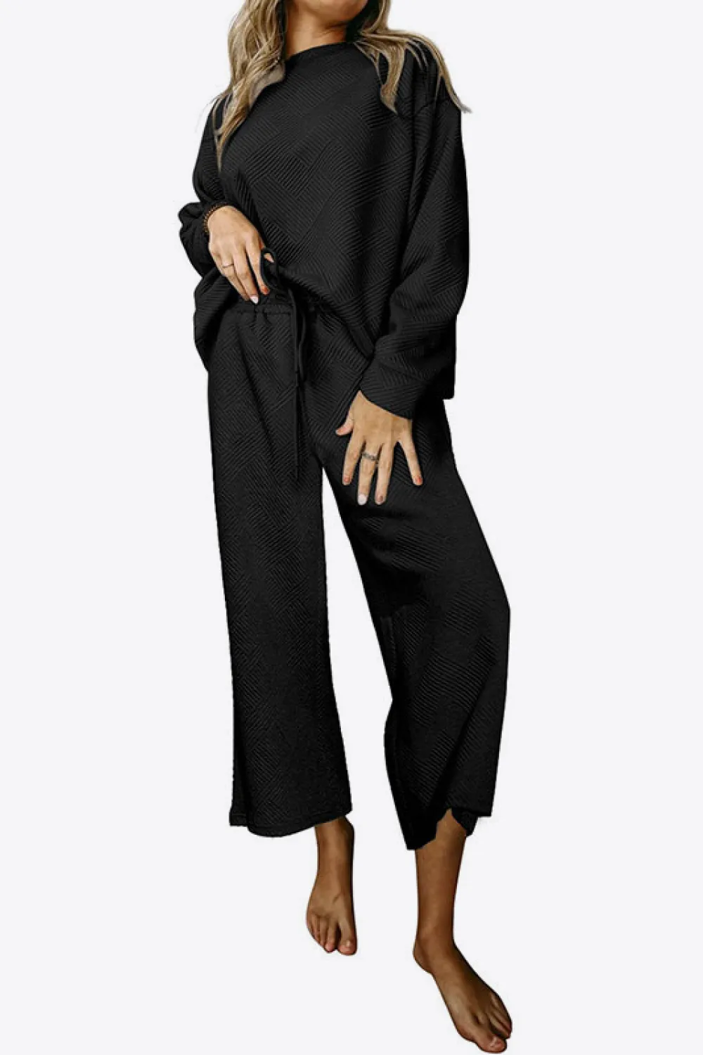 Dropped Shoulder Top and Pants Set, image 10