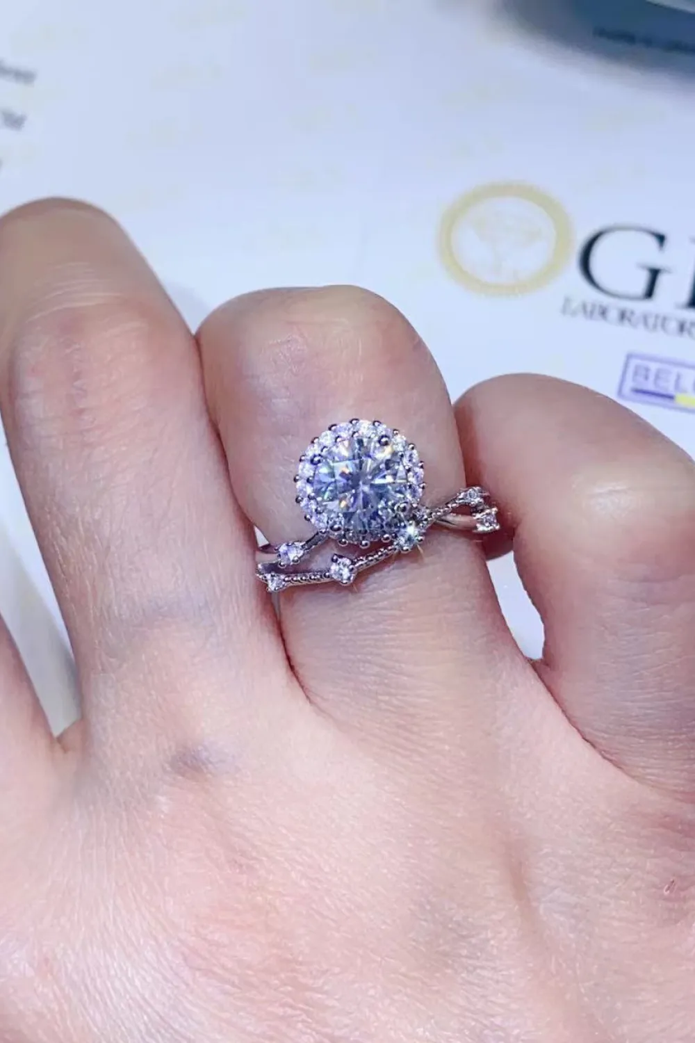 1 Carat Moissanite Platinum-Plated Ring, image 7