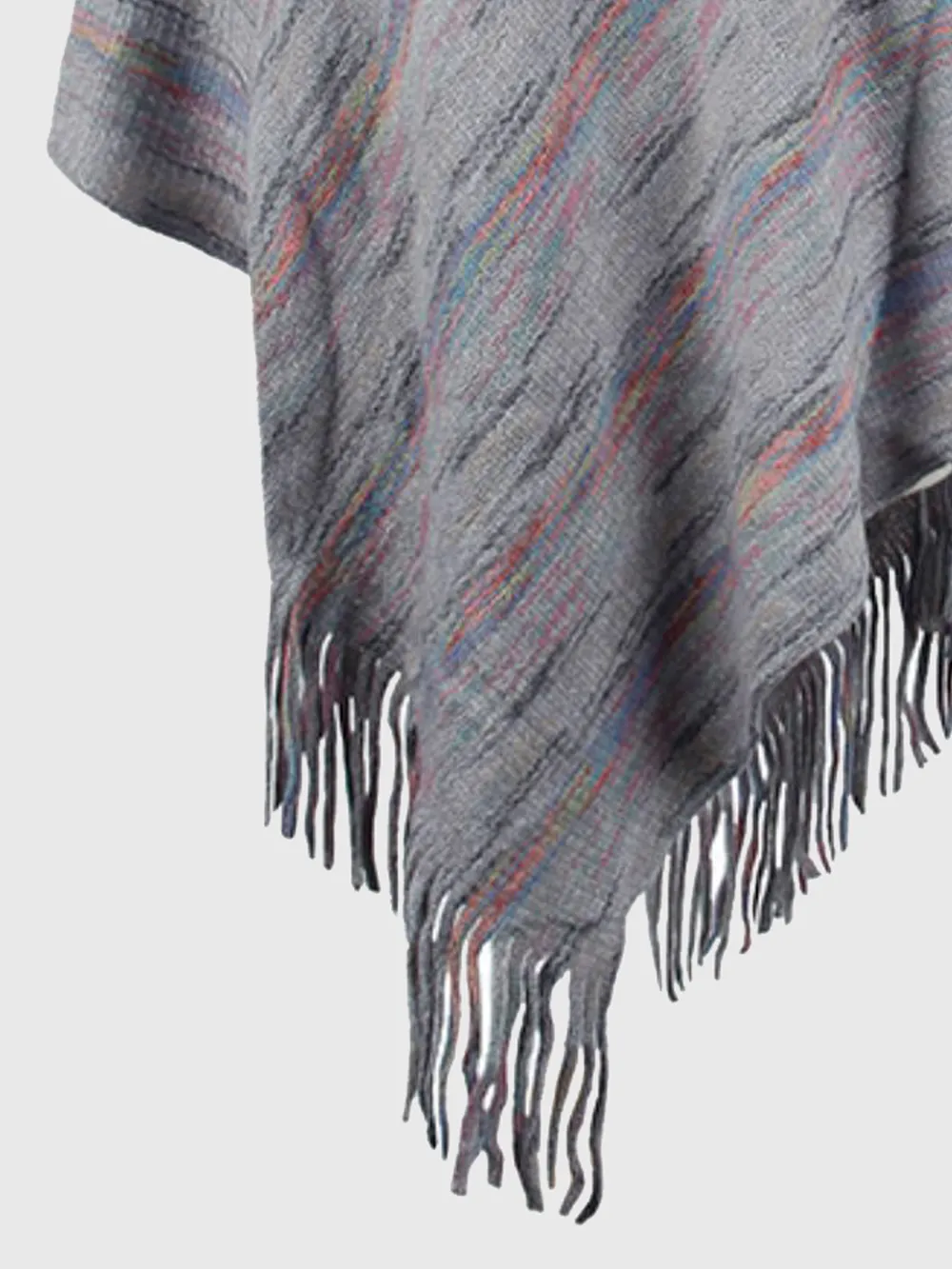 Fringe Hem Hooded Poncho, image 13
