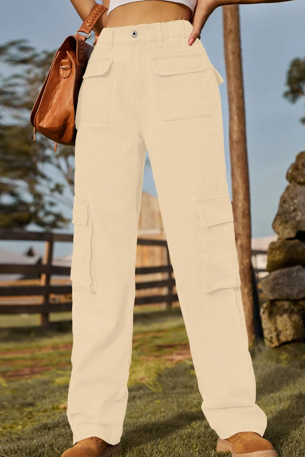 Loose Fit Long Jeans with Pockets, image 20