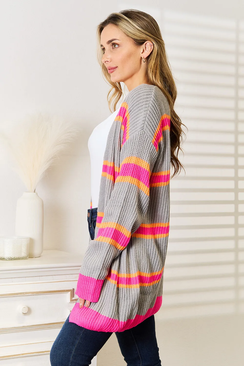 Ribbed Long Sleeve Cardigan, image 10