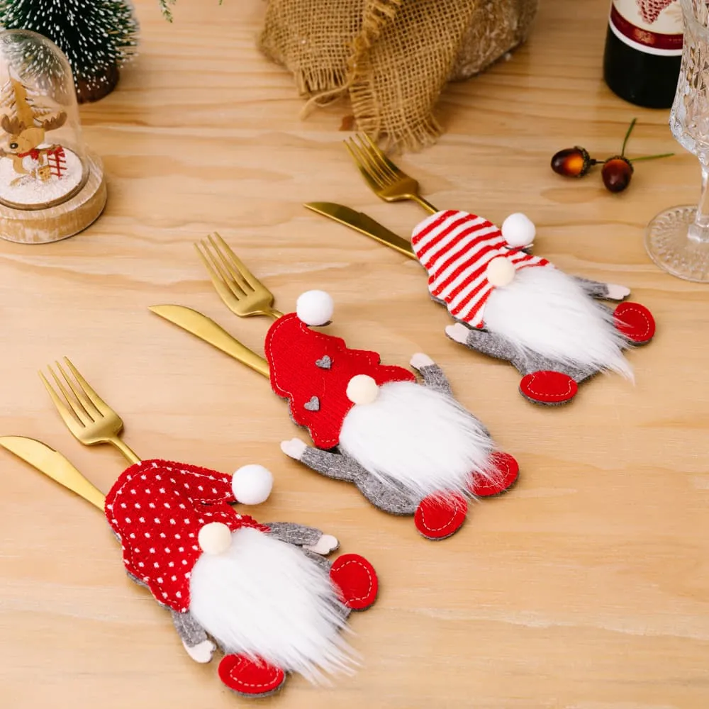 3-Piece Faceless Gnome Cutlery Holders, image 2