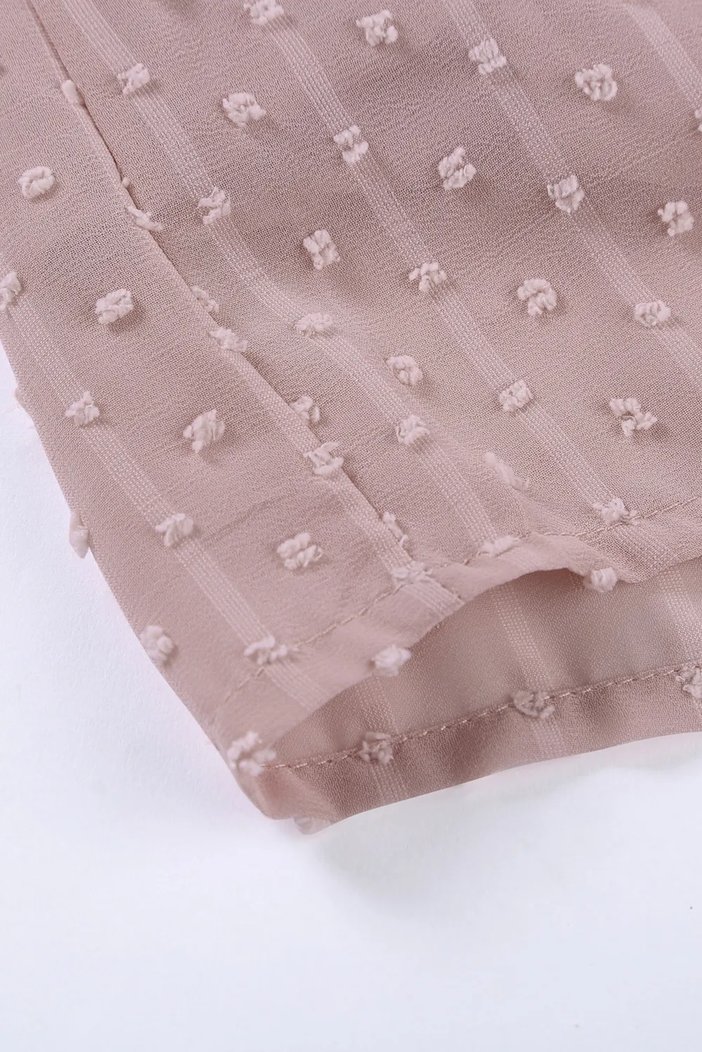 Swiss Dot Lace Trim Plunge Blouse, image 17