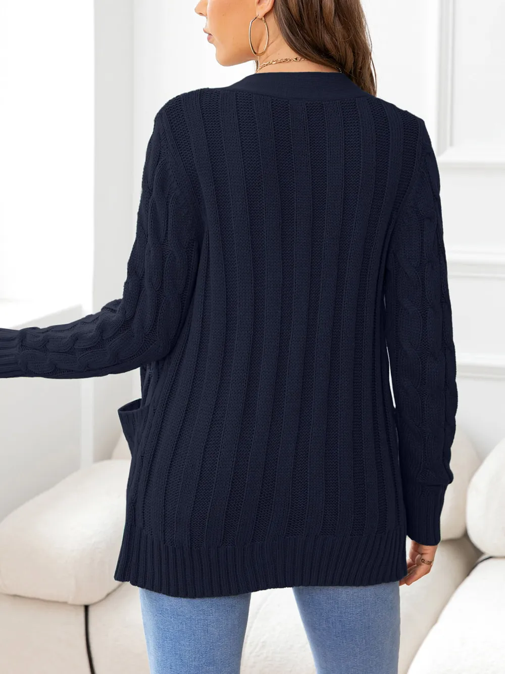 Button Down Cable-Knit Cardigan, image 30