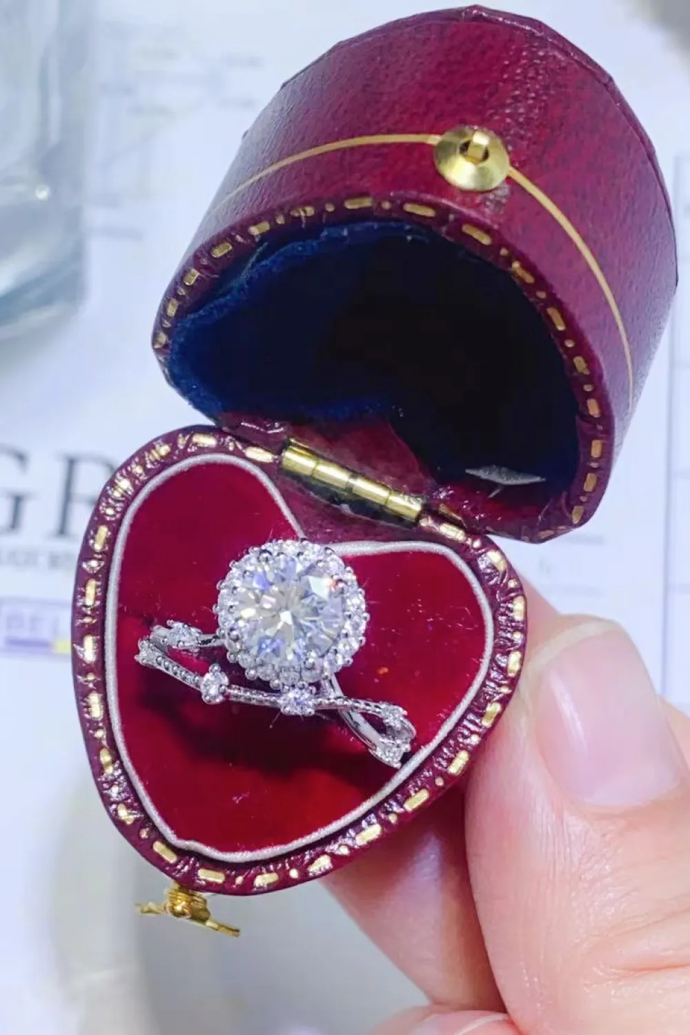 1 Carat Moissanite Platinum-Plated Ring, image 8
