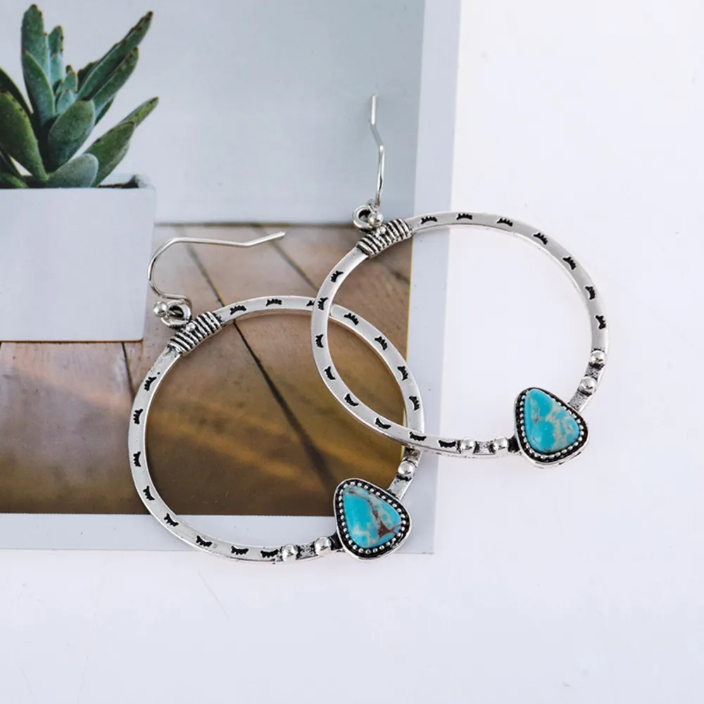 Artificial Turquoise Drop Earrings, image 5