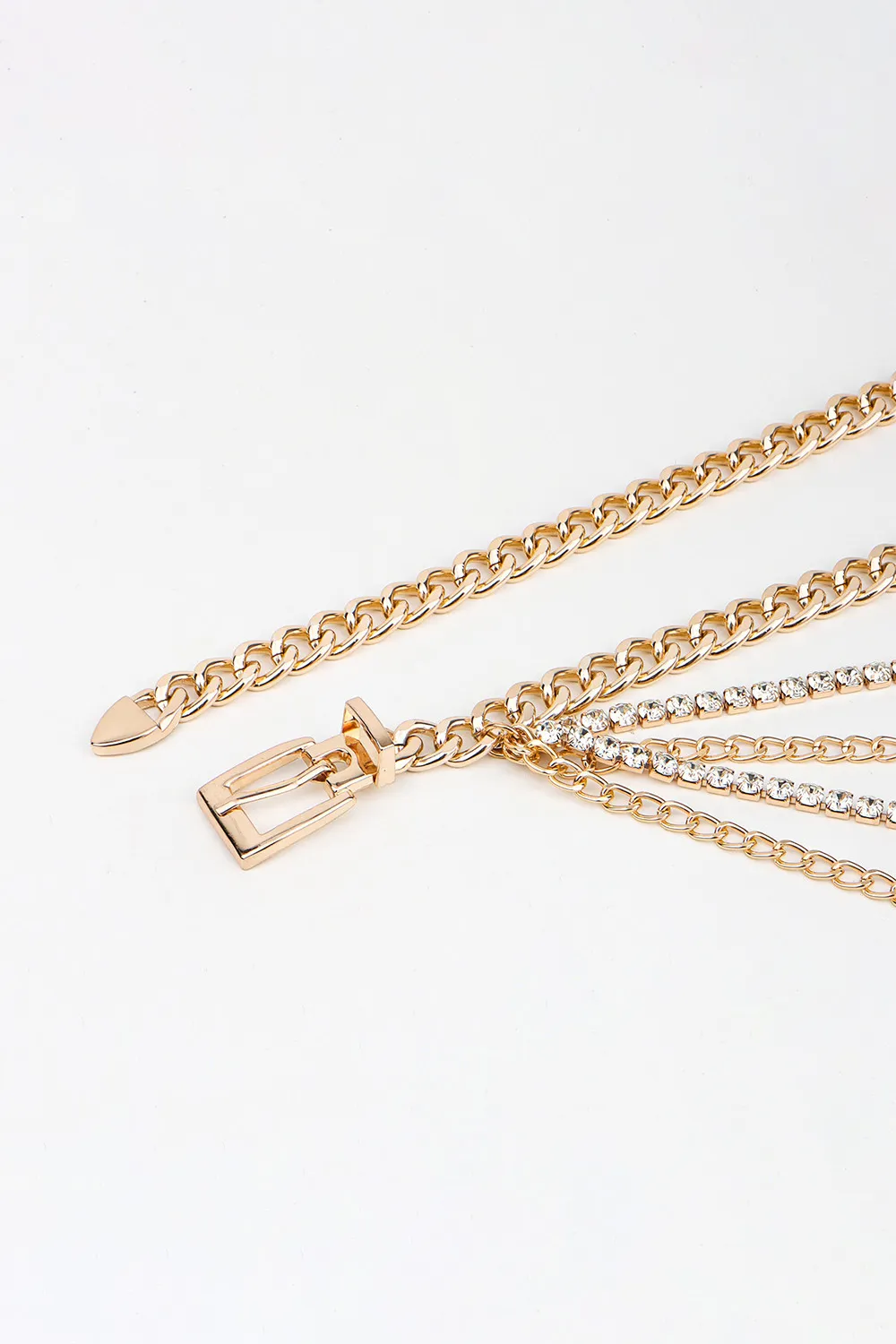 Rhinestone Decor Metal Chain Belt, image 6