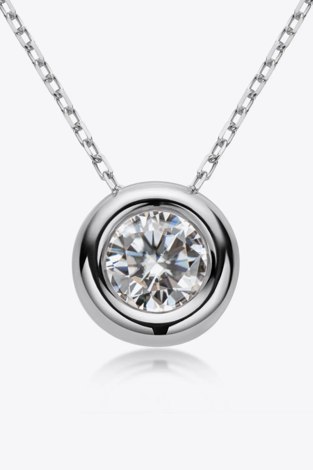 1 Carat Moissanite Pendant 925 Sterling Silver Necklace, image 2
