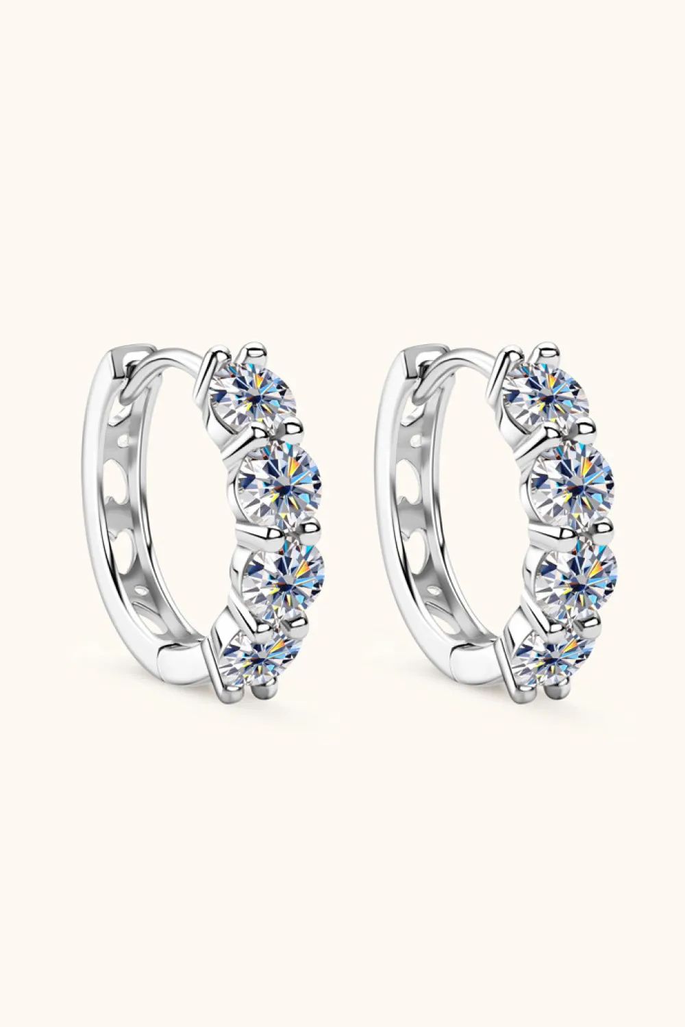 2.4 Carat Moissanite Huggie Earrings, image 5