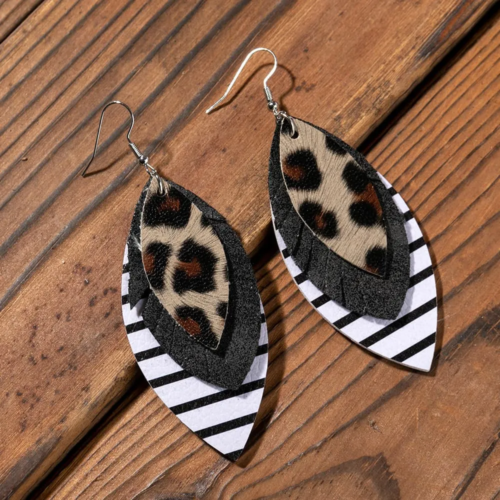 PU Leather Drop Earrings, image 3