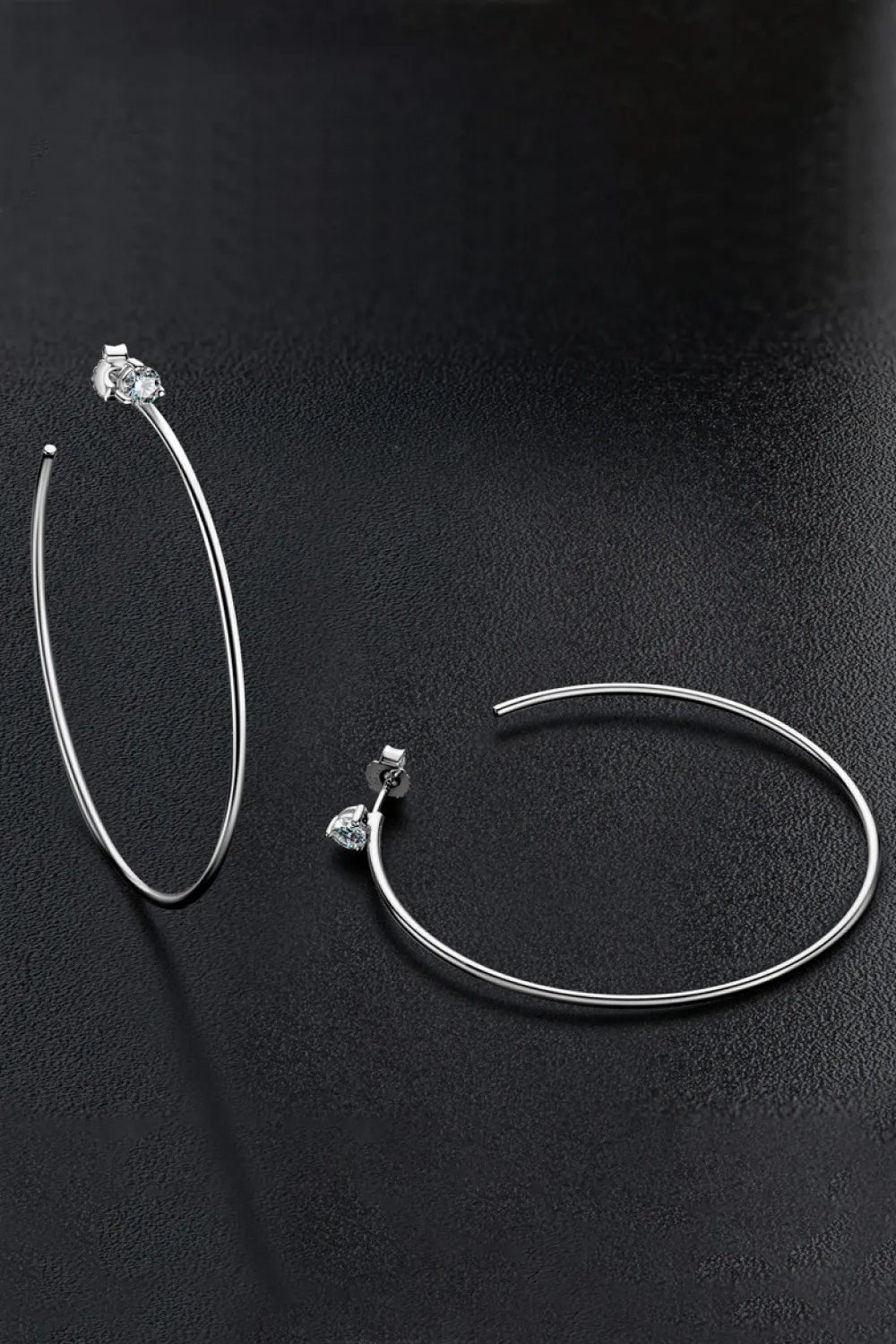 925 Sterling Silver Moissanite Hoop Earrings, image 11