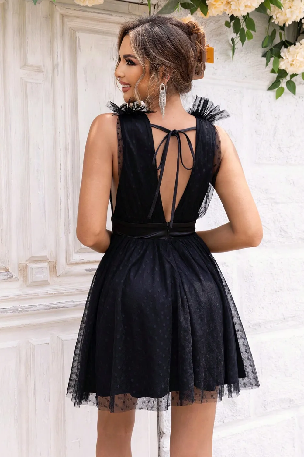 Open Back Sleeveless Mesh Dress, image 11