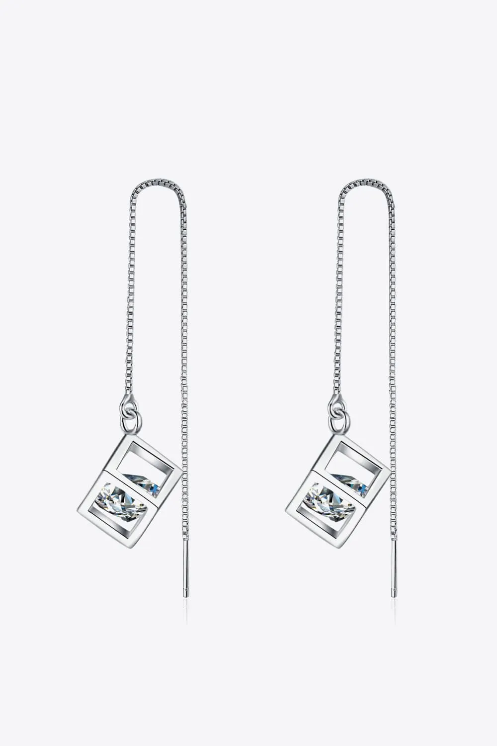 2 Carat Moissanite 925 Sterling Silver Threader Earrings, image 7