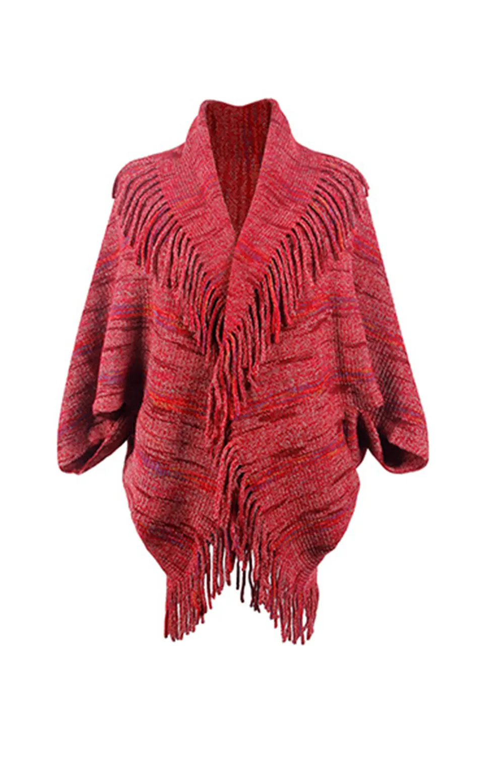 Fringe Detail Printed Poncho, image 14