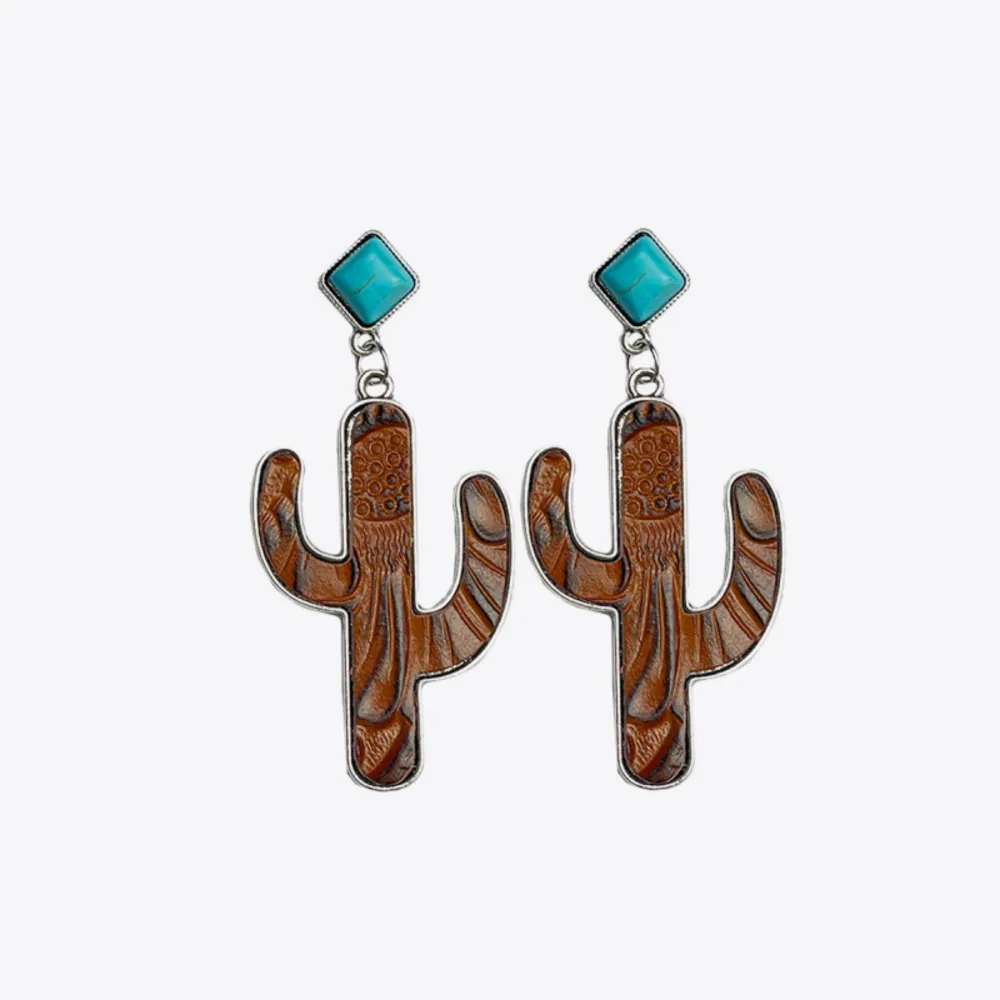 Turquoise Cactus Earrings, image 5