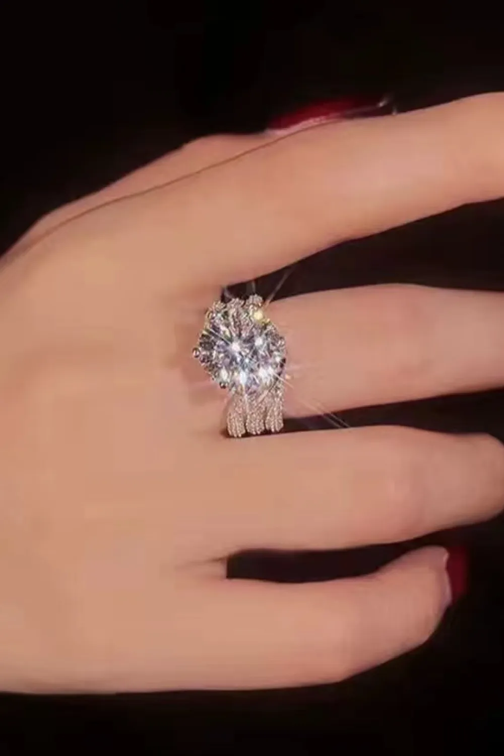 3 Carat Moissanite Three-Layer Ring, image 6