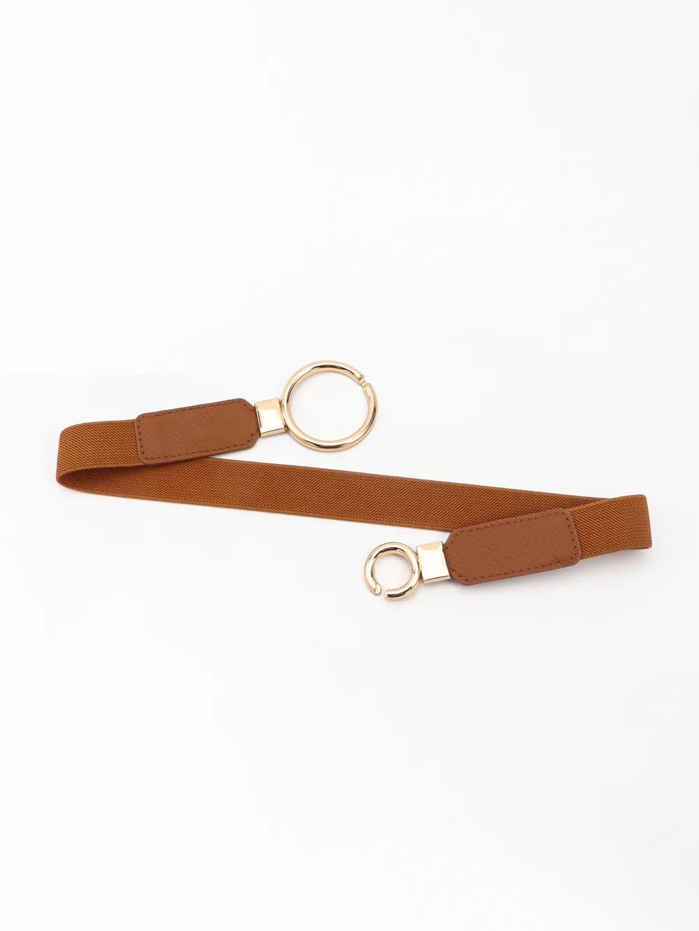 Double Ring Buckle Elastic PU Belt, image 17