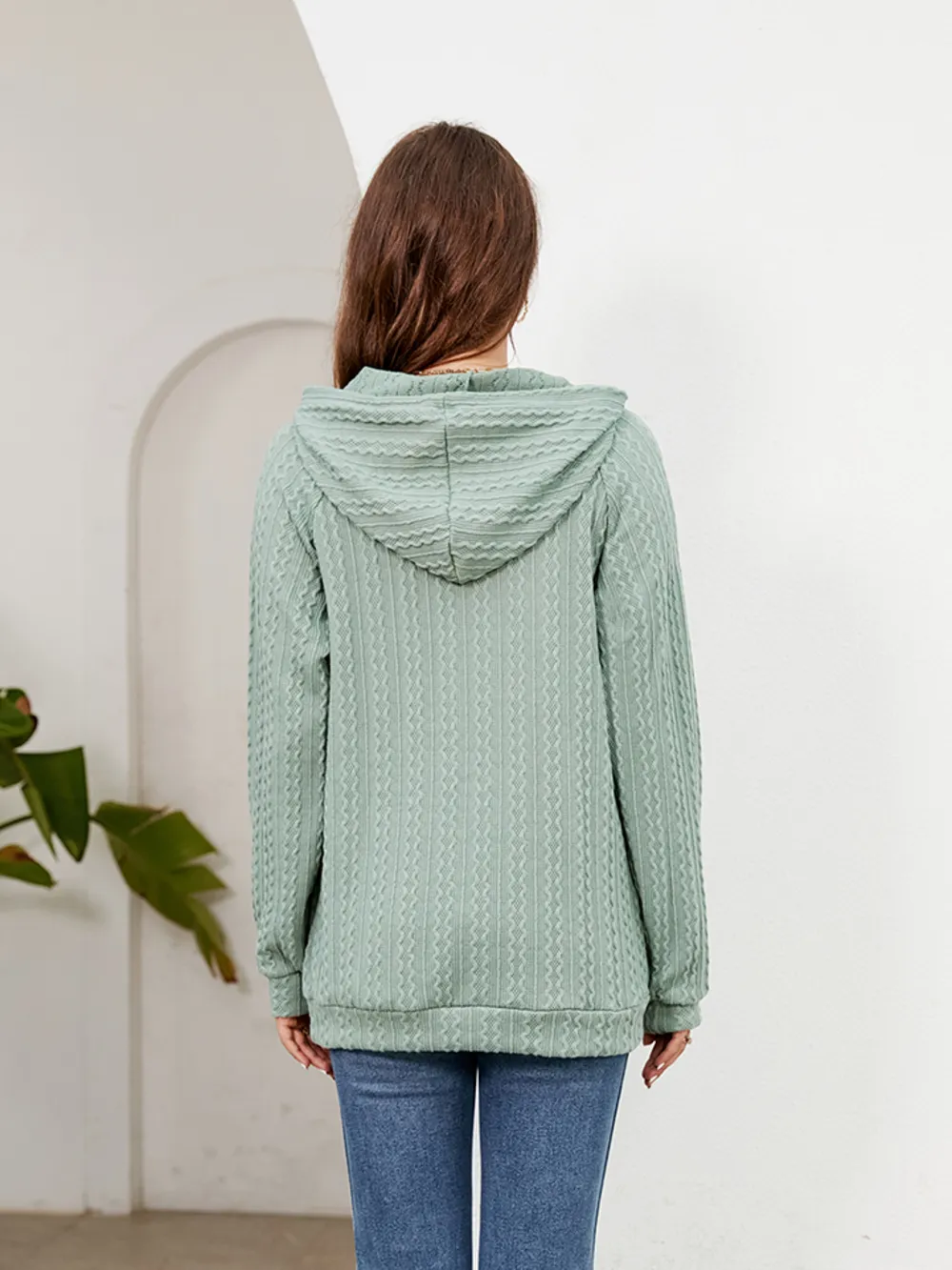 Raglan Sleeve Front Pocket Hoodie, image 20