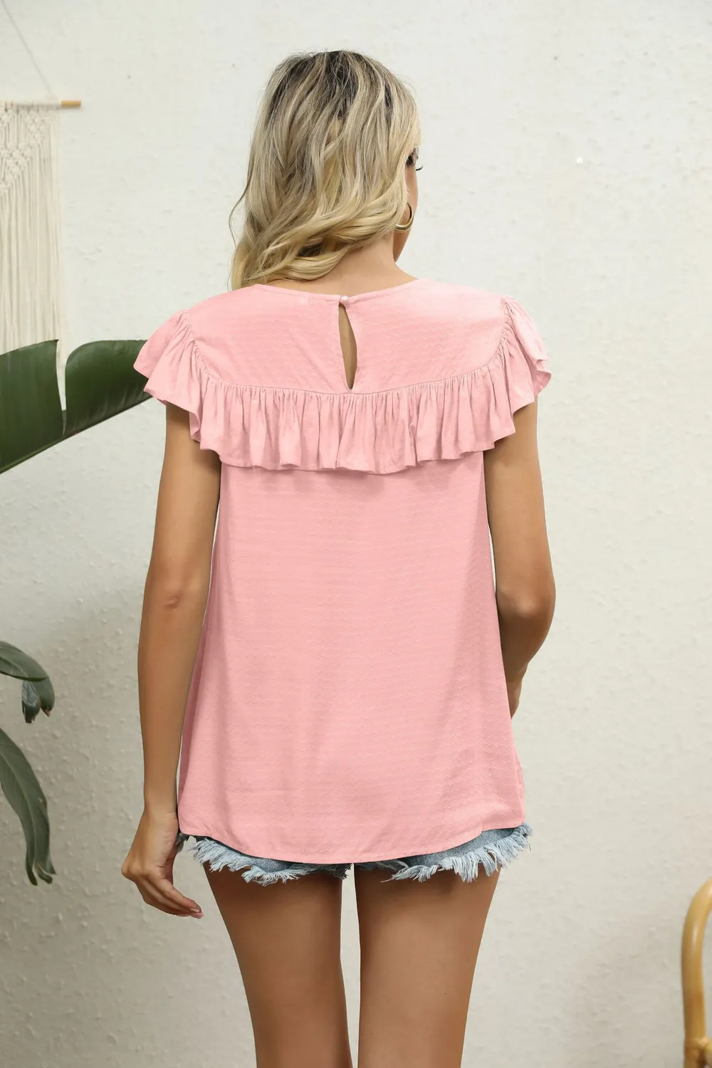 Spliced Lace Ruffled Blouse, image 15