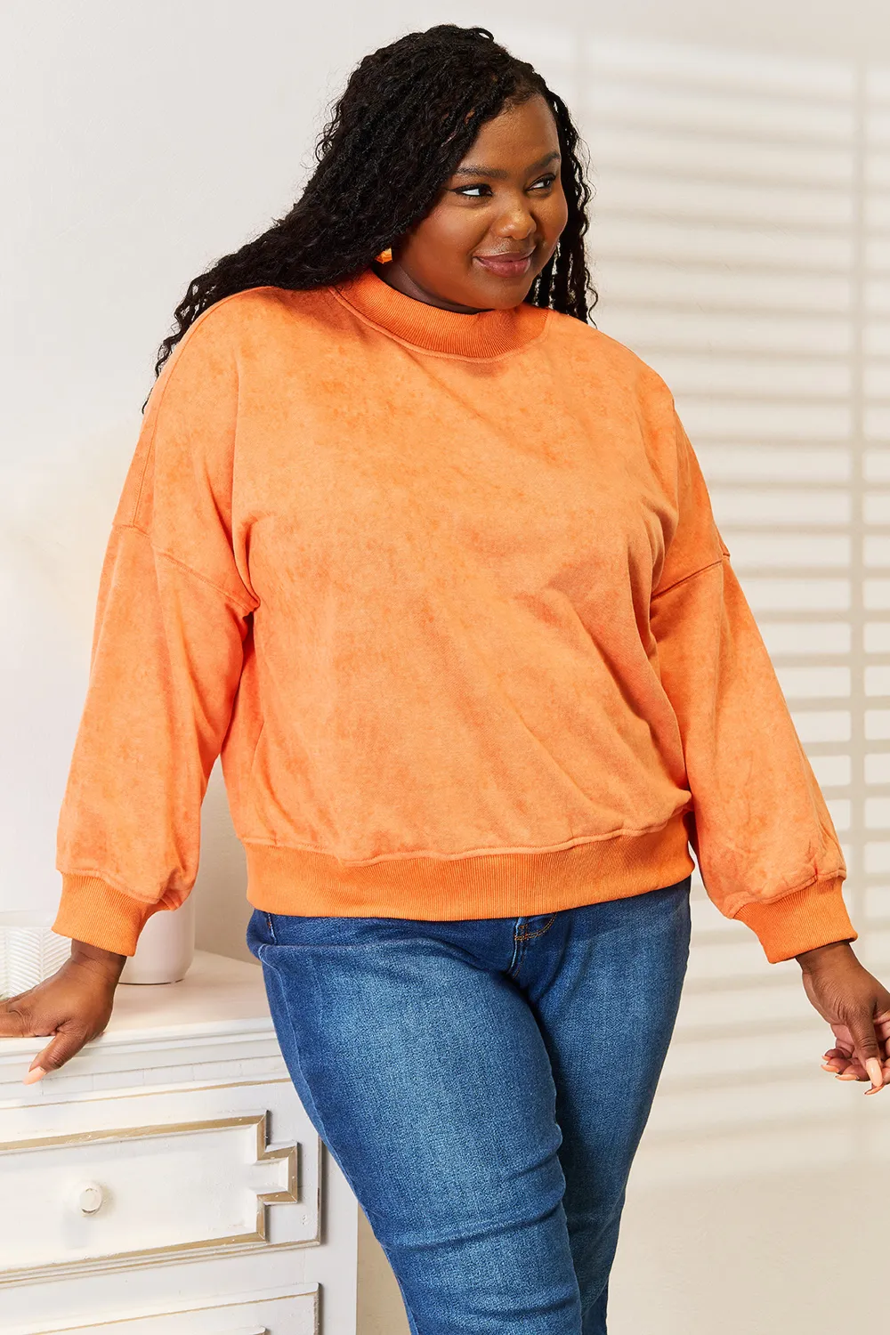 Round Neck Dropped Shoulder Sweatshirt, image 7