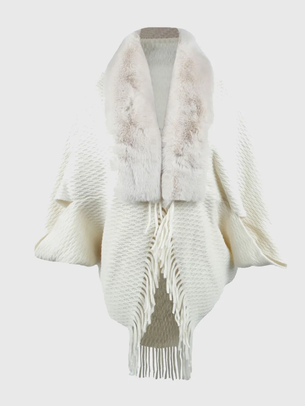 Open Front Fringe Hem Poncho, image 14