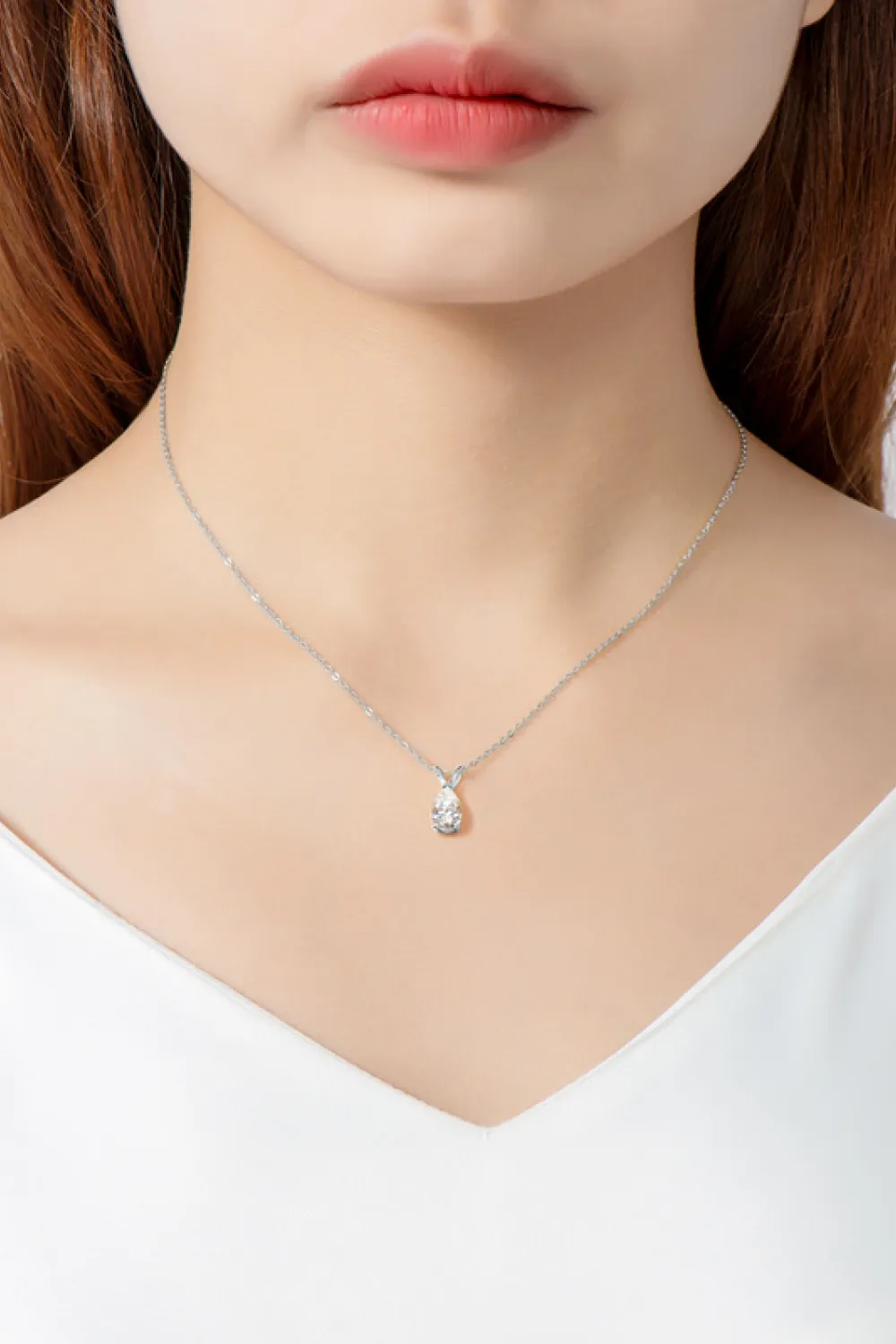1.5 Carat Moissanite Pendant 925 Sterling Silver Necklace, image 6