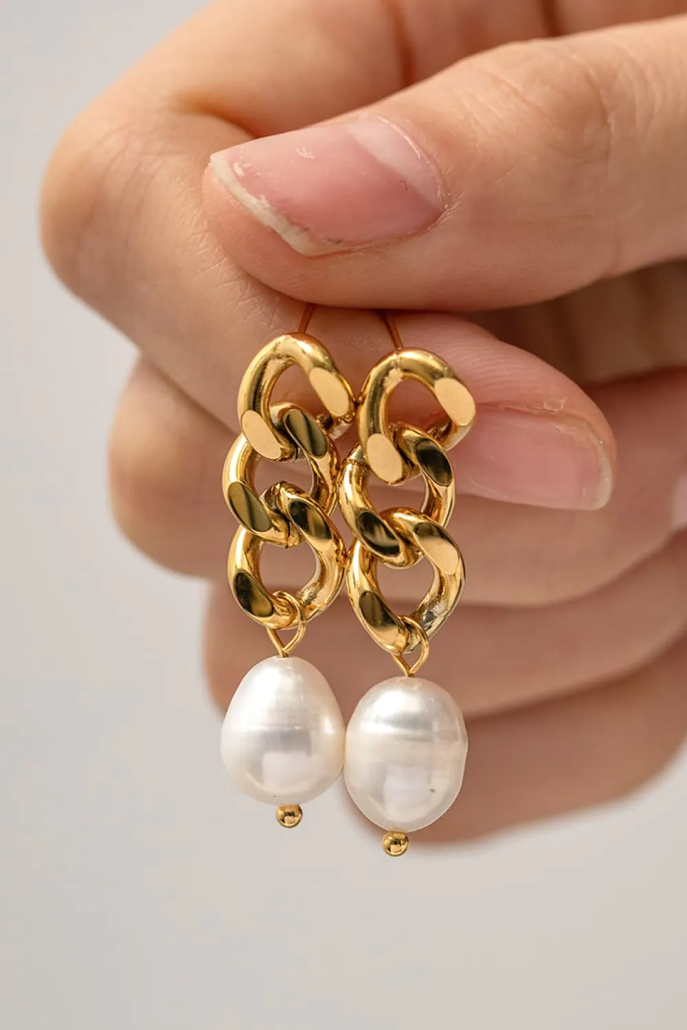 Stainless Steel Pearl Earrings, image 5