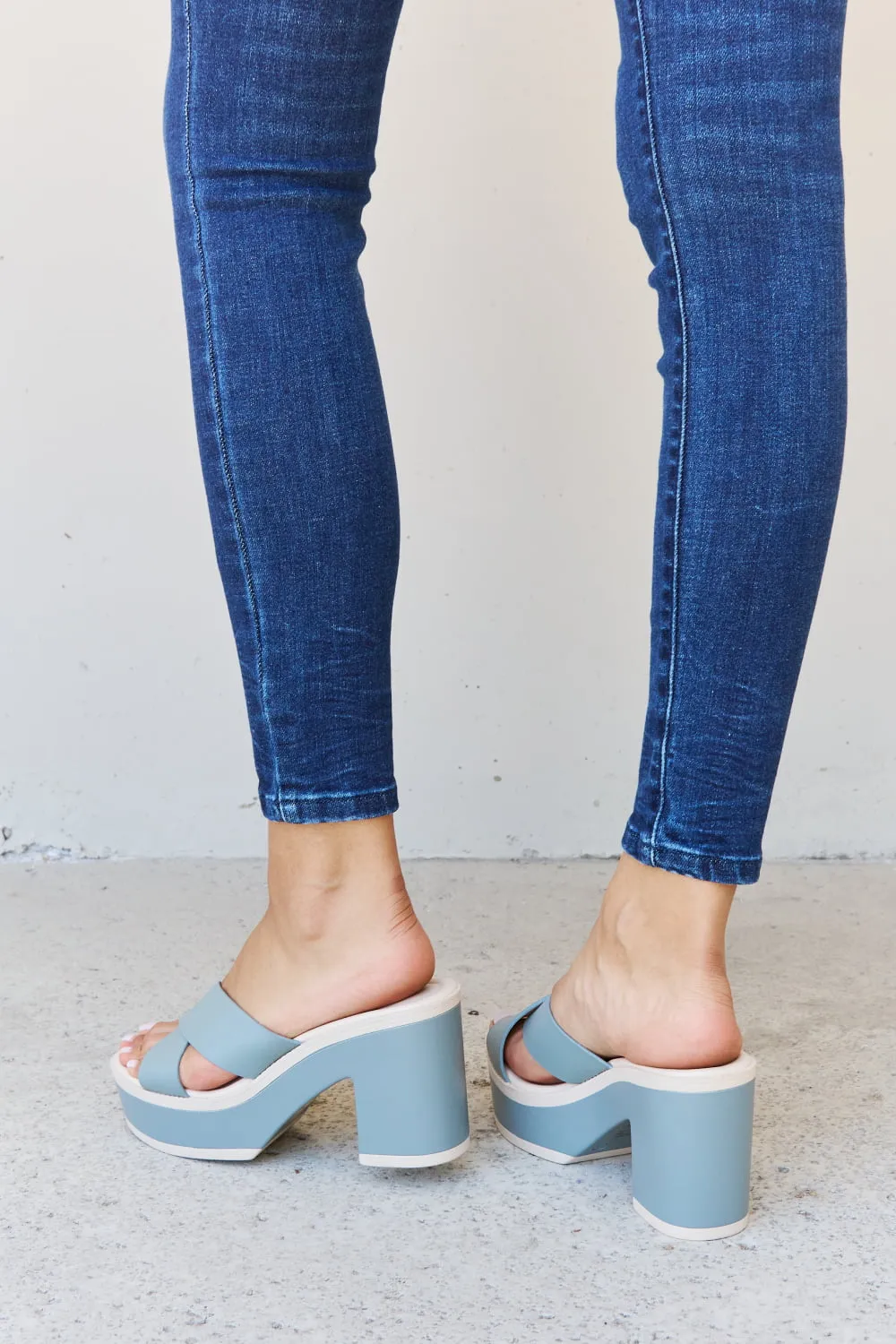 Cherish The Moments Contrast Platform Sandals in Misty Blue, image 8
