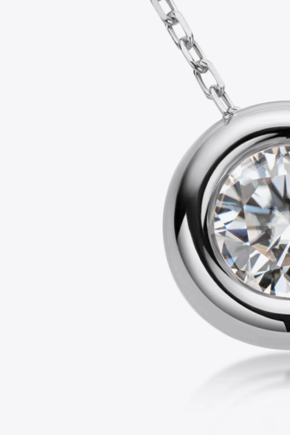 1 Carat Moissanite Pendant 925 Sterling Silver Necklace, image 3