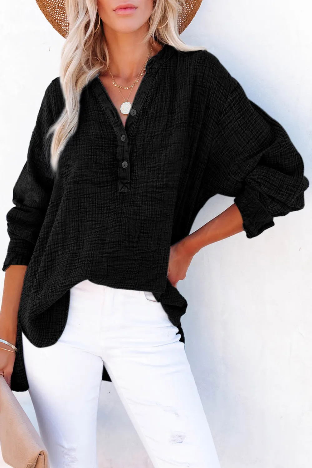 Buttoned Long Sleeve Blouse, image 18
