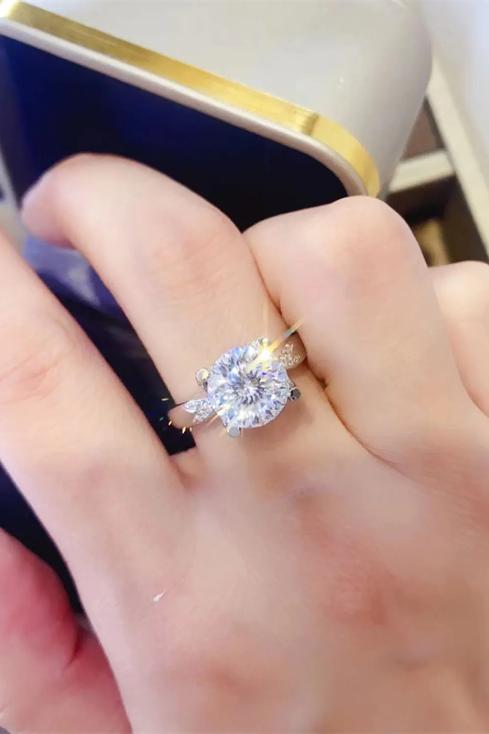 2 Carat Moissanite 925 Sterling Silver Ring, image 3