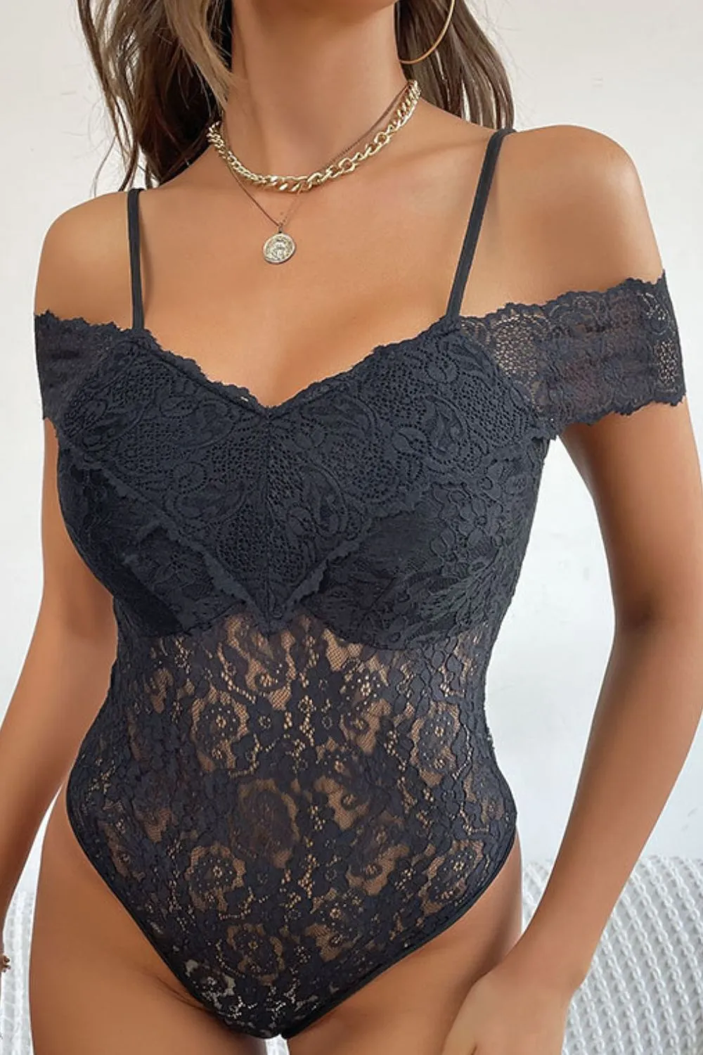 Lace Cold-Shoulder Bodysuit, image 7