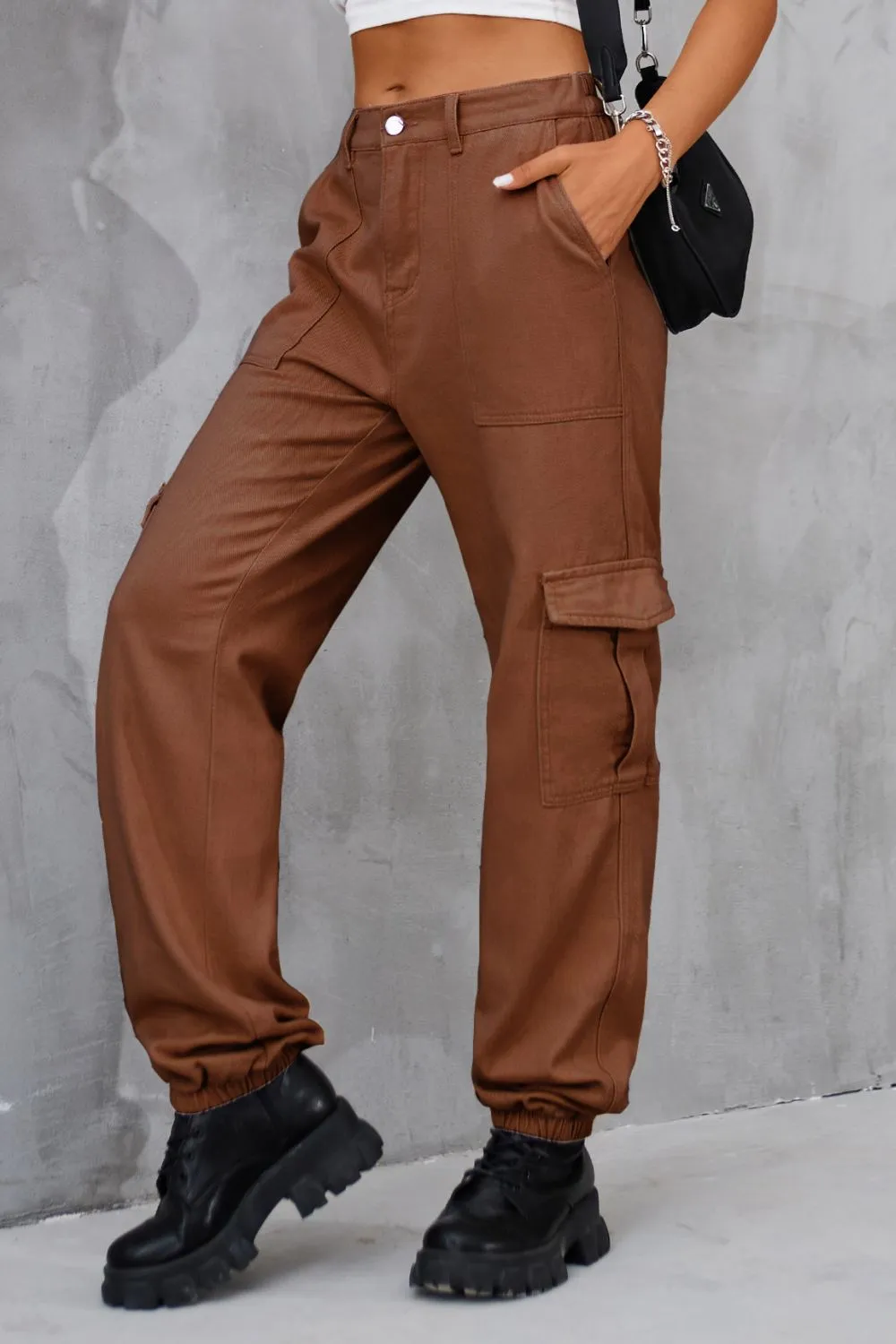Buttoned High Waist Jeans with Pockets, image 14