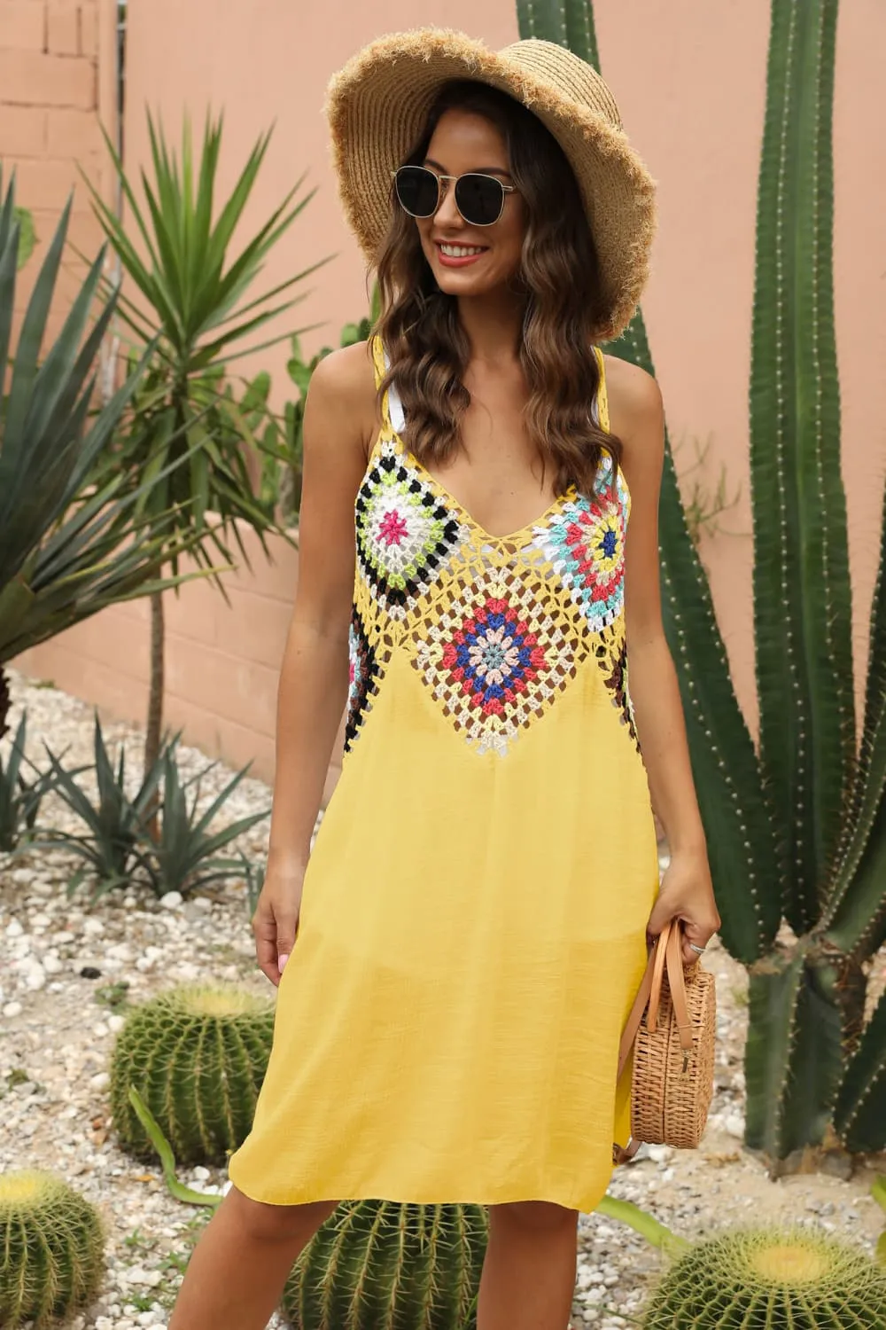 Openwork Sleeveless Embroidery Dress, image 17