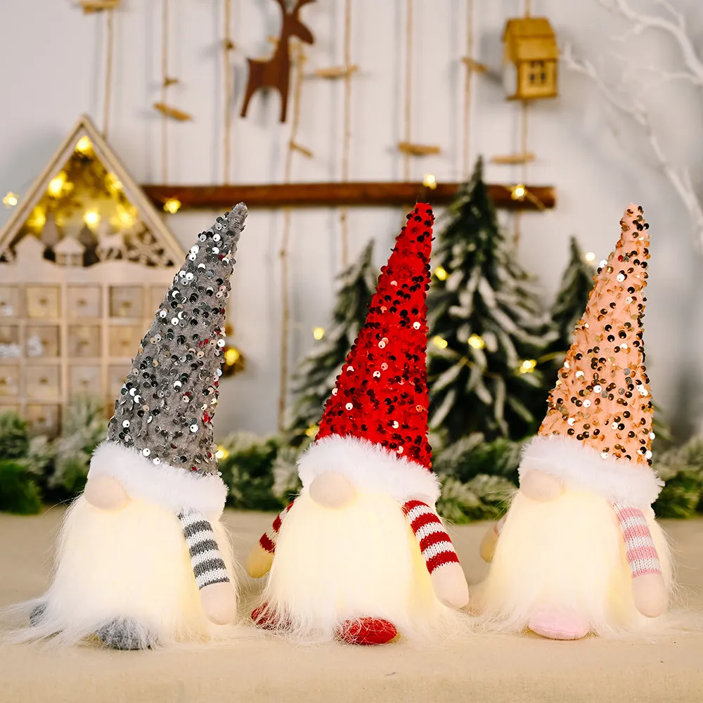 Sequin Light-Up Faceless Gnome, image 4